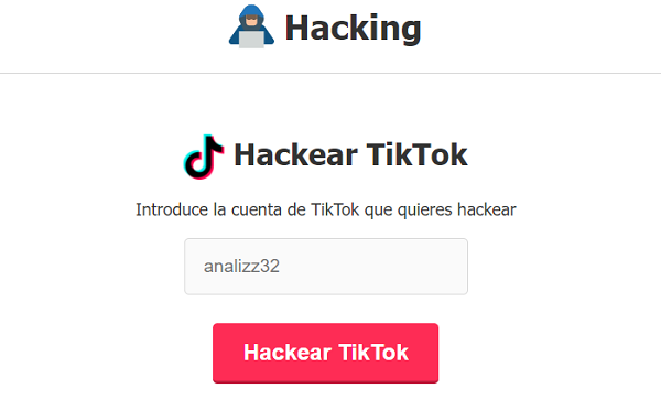 Hackear una cuenta de TikTok usando Haking