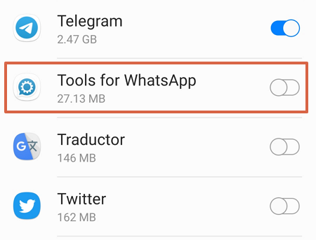 Cómo bloquear llamadas y videollamadas entrantes en WhatsApp usando la app Tools for WhatsApp paso 3
