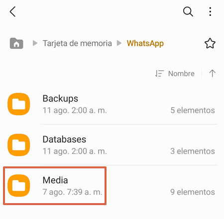 Cómo cambiar el almacenamiento predeterminado en WhatsApp moviendo la carpeta manualmente paso 1