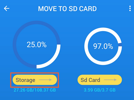 Cómo cambiar el almacenamiento predeterminado en WhatsApp usando la app Mover a la tarjeta SD paso 4