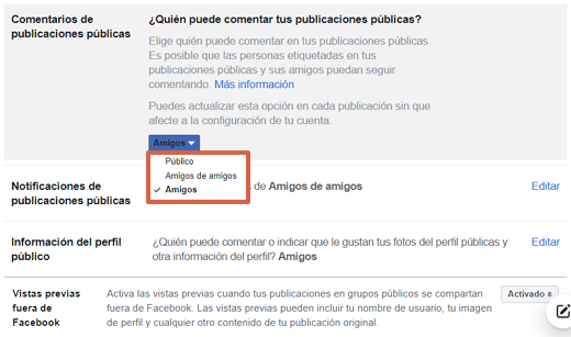 Cómo elegir quién puede comentar las publicaciones que realices en Facebook para hacer el perfil más privado paso 4
