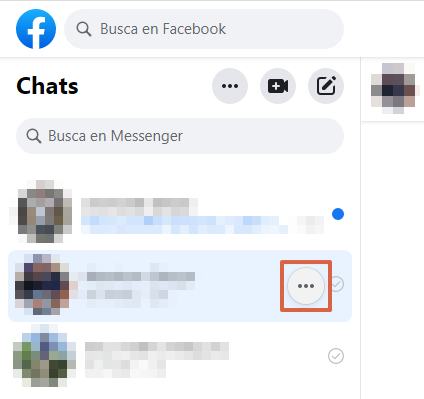 Cómo eliminar las conversaciones o chats de Facebook Messenger desde el navegador web paso 4