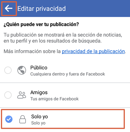 Cómo ocultar y poner en privado los álbumes en Facebook desde la app paso 9
