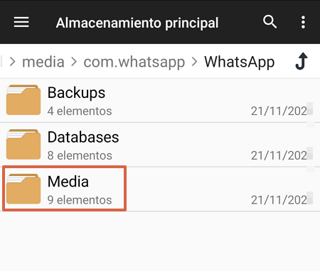 Cómo ver estados de WhatsApp de forma oculta usando la app Gestor de archivos + en Android paso 4