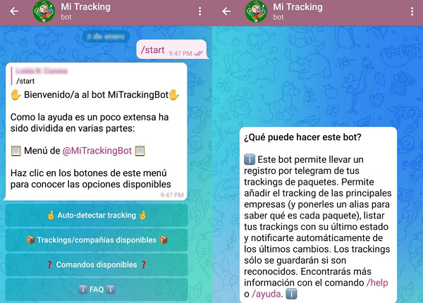 Bots de Telegram más usados.Mi Tracking