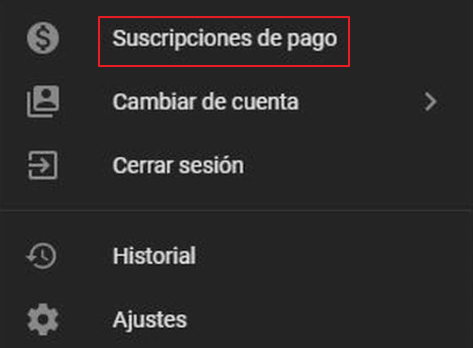 Cancelar YouTube Music android paso 2