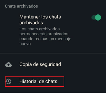 Cómo archivar chats o conversaciones en WhatsApp todos los chats paso 3