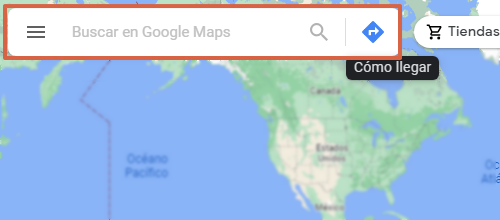 Cómo buscar o ingresar coordenadas en Google Maps desde el ordenador paso 1