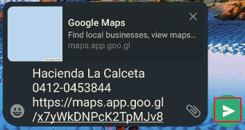 Cómo compartir o enviar ubicación por WhatsApp desde Google Maps paso 5