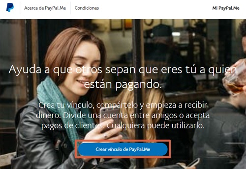 Cómo crear link personalizado en PayPal con PayPal.Me paso 1