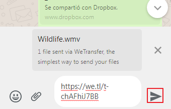 Cómo enviar archivos pesados por WhatsApp con Wetransfer paso 6