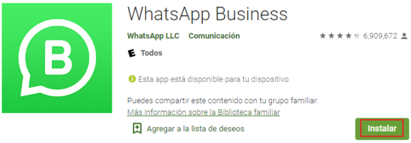 Cómo instalar WhatsApp Business paso 2