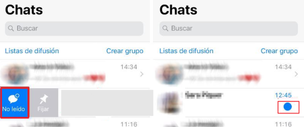 Cómo marcar conversación como no leído en WhatsApp en iOS paso 3