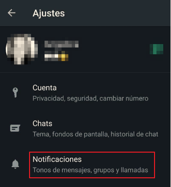 Silenciar las notificaciones de WhatsApp en Android todas paso 3