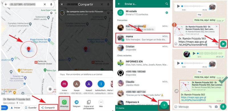 compartir ubicación de google maps en whatsapp