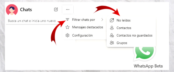 whatsapp añade filtros para chats 